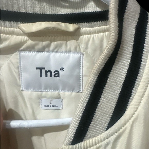 TNA Cream Varsity Jacket L - Picture 2 of 3